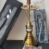Egyptian Hookah 20 inch Glass Base Imported Gold 